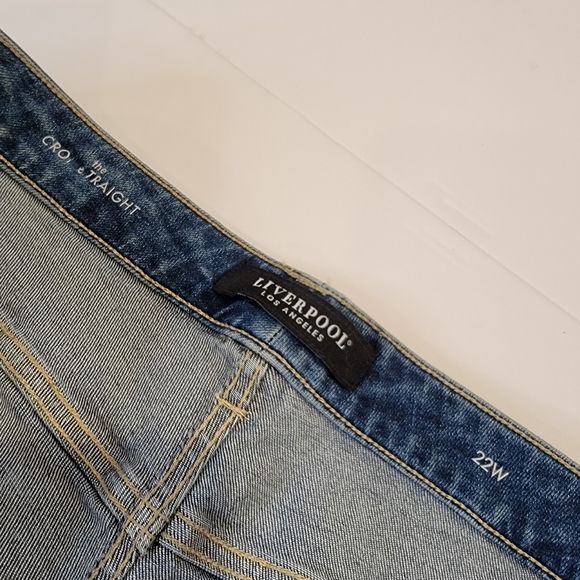 Liverpool Kenndy Crop Straight Jeans with Destruction LM7195VH Size 22W NEW! - Picture 13 of 17